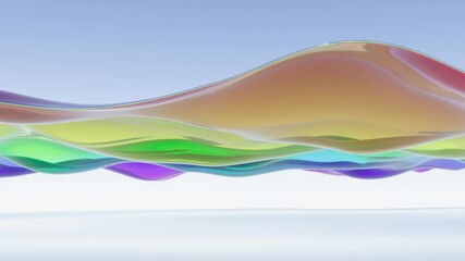 Color Glass wave flow on sea able to loop endless 4k