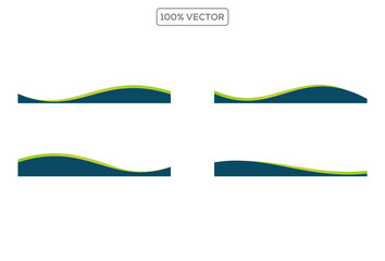 Wall Mural - Collection of wave separator footers, modern dividers shapes vector design illustration stock