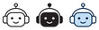 © Burbuzin - Vector illustration of cute chatbot robot face icons.