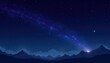 © penpak - Breathtaking night sky panorama, majestic mountains under a starry canvas