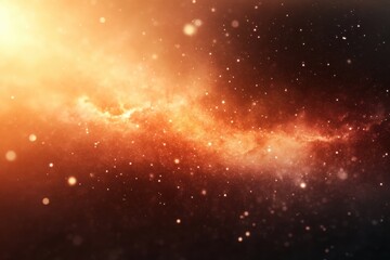 A bright orange galaxy with a lot of stars and a dark background