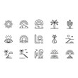 © Faysal Design House - Minimalist line art icons of desert landscapes and tropical elements