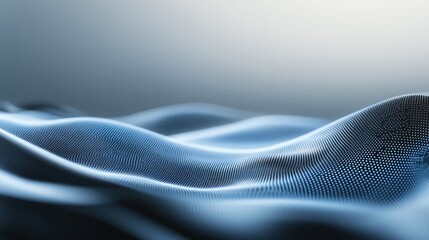 Abstract Blue Wave of Digital Particles