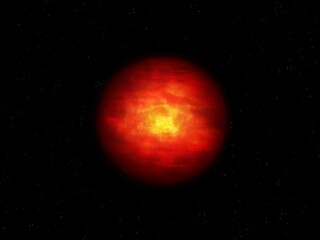 Wall Mural - failed star in space. brown dwarf on black background isolated. gas planet.