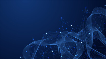 Wall Mural - global network connection concept. big data visualization. social network communication in the globa