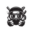 © i'uLpotra - cartoon ninja eye logo, editable vector image