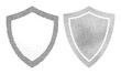 © Rysak - Vector Detailed dotted shield emblems with layered outlines.