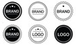 © vector Art - Six Black and White Brand and Logo Badges label seal