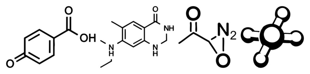 Vector Detailed molecular structure featuring aromatic rings and functional groups.