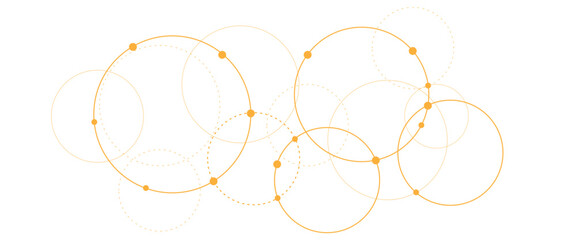 Wall Mural - Vector creative technology design with circles dots connection concept.