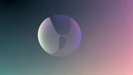 Wall Mural - abstract sphere with dynamic shapes and iridescent colors floats against a soft gradient backdrop, c