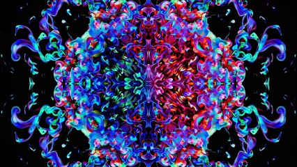 Wall Mural - vibrant colors blend seamlessly, creating a mesmerizing kaleidoscope pattern with intricate swirling