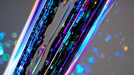 Wall Mural - dynamic interplay of vivid neon colors reflecting and refracting, creating mesmerizing abstract patt