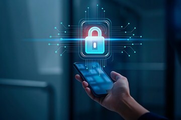 programmer securing mobile app with innovative cybersecurity login interface. secure cyber security 