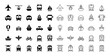 © RIMON - Transport Glyph Icon Set – 48 Minimalist Black Silhouette Vector Pictograms – Airplane, Helicopter, Ship, Motorcycle & Public Transit Symbols for Travel Apps & Urban Planning (SVG/PNG)