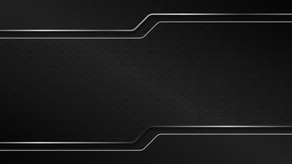 Wall Mural - Modern black background with white frame line and copy space