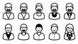© ForhadGFX - Collection of avatar icons depicting diverse characters with smiling faces and outfits