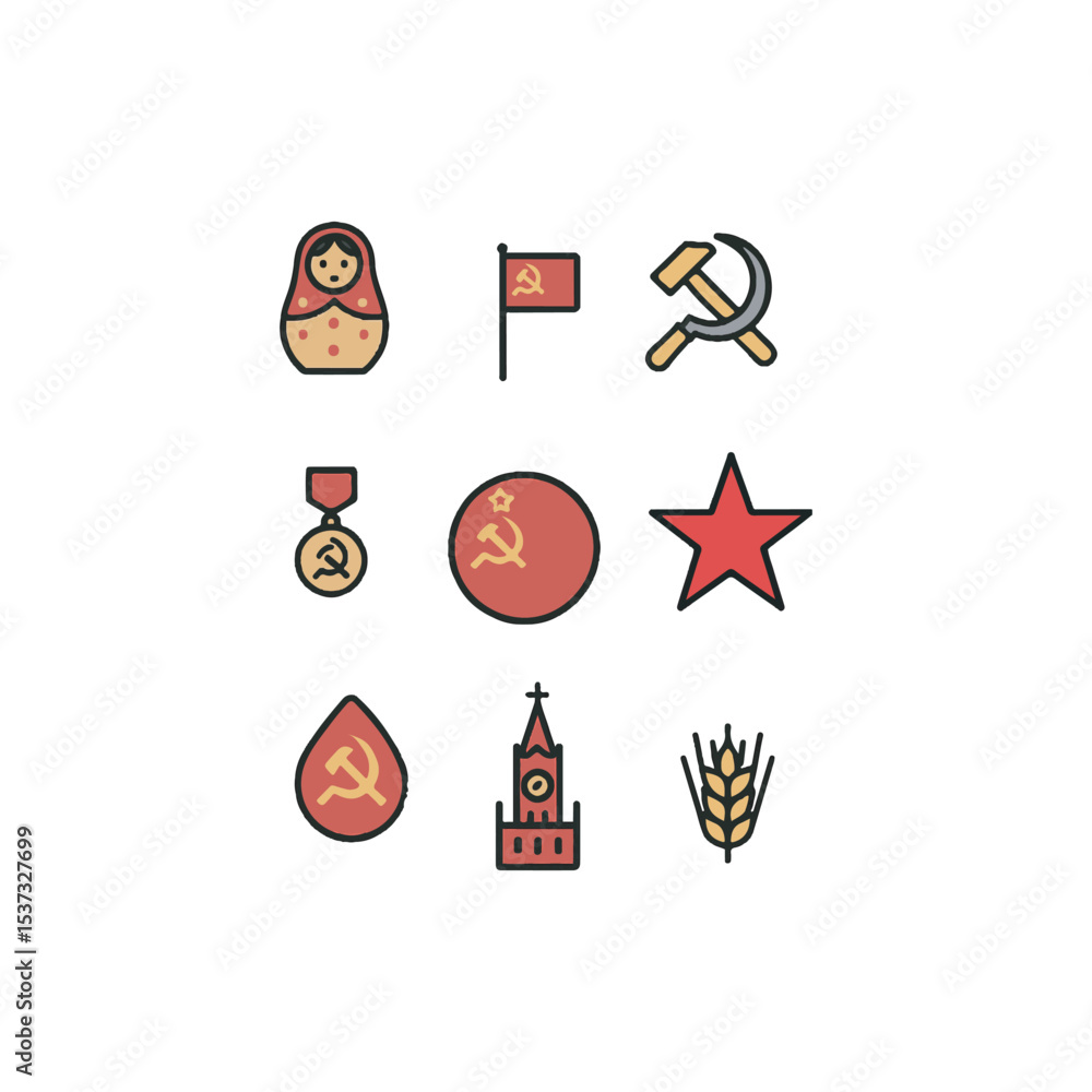 Soviet union symbols and Heritage Icon Set – Vector Symbols of ...