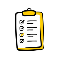 Wall Mural - hand draw checklist clipboard icon on transparent background for web and graphic design