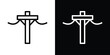 © Espinoza - Utility pole icon set in line.