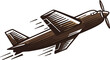© DesignVectX - Vintage Propeller Airplane Flying Retro Style Vector Illustration Brown Tones