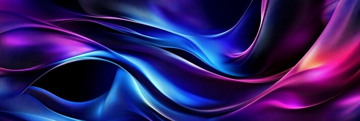 Wall Mural - abstract 3d waves background with colorful iridescent silk fabrics and beautiful gradient overflows.
