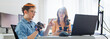 © Urbanscape - Asian male, female programming developer work together at home office, coding robotic arm machine. Information technology, software engineer programmer job, man woman coworker teamwork. Copy space