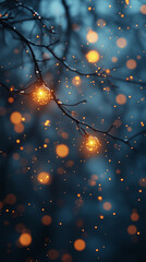 Wall Mural - image with big blurry lights, black background