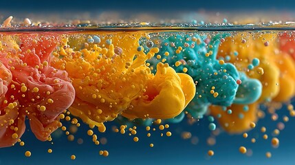 Wall Mural - a cluster of vibrant blossoms drifting atop a tranquil expanse of liquid, speckled by submerged gas 