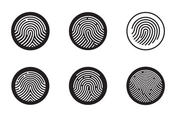 touch id icon silhouette vector illustration set