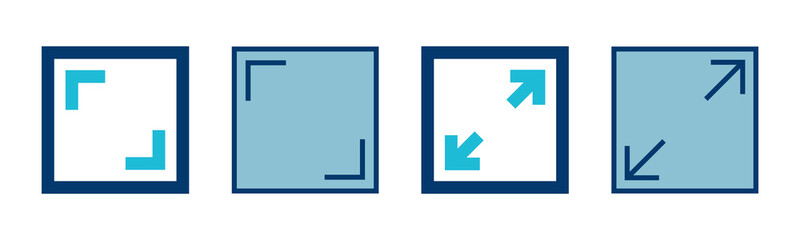 Fullscreen Icon vector isolated on white background. Expand to full screen icon. Fullscreen sign icon. Arrows symbol