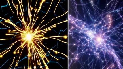 Wall Mural - two different types of light, one being a bright yellow