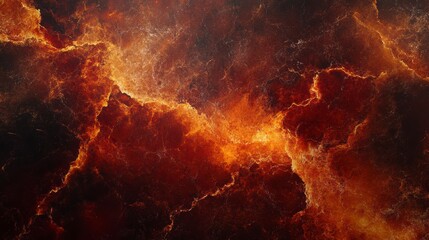 Wall Mural - Fiery abstract texture with orange and red veins resembling molten lava or magma.