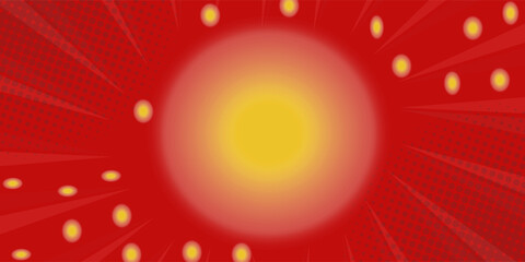 Wall Mural - Comic background with red color