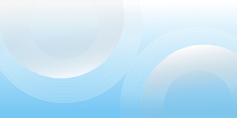 Wall Mural - Abstract minimalist banner background, pastel colorful, blue and white gradations. Circle effect style geometric simple art