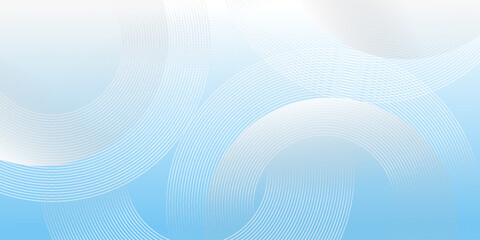 Wall Mural - Abstract minimalist banner background, pastel colorful, blue and white gradations. Circle effect style geometric simple art