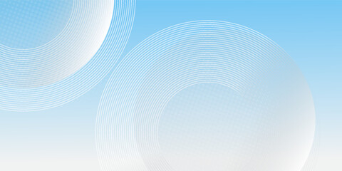 Wall Mural - Abstract minimalist banner background, pastel colorful, blue and white gradations. Circle effect style geometric simple art