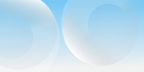Wall Mural - Abstract minimalist banner background, pastel colorful, blue and white gradations. Circle effect style geometric simple art