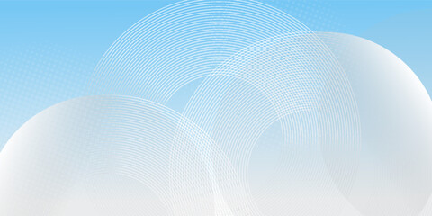 Wall Mural - Abstract minimalist banner background, pastel colorful, blue and white gradations. Circle effect style geometric simple art
