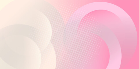 Wall Mural - Abstract pastel colorful pink and yellow gradations. Circle effect style geometric abstract background simple