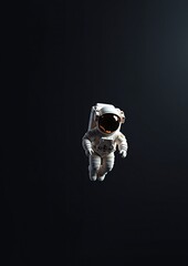 Wall Mural - An astronaut floats lost in deep space, surrounded by darkness