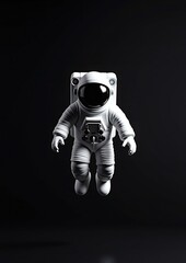 Wall Mural - An astronaut floats lost in deep space, surrounded by darkness