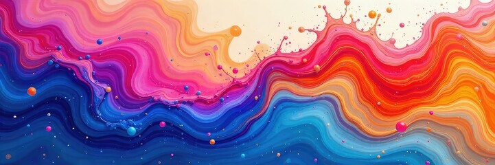 Wall Mural - vibrant hues of colored water swirl and mix, creating an abstract masterpiece of fluid art perfect f