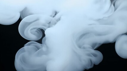 Wall Mural - Delight beauty abstract smoke captured slow motion cloud cold fog illuminated light creating captivating atmosphere contrasting black background 4K sand shock sphere trail transition