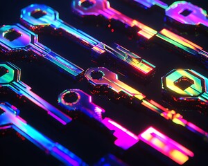 Enigmatic Display of Cryptographic Keys With Iridescent Color Schemes