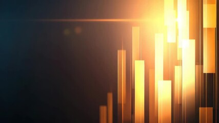 Wall Mural - golden light bars glowing with warm bright illumination and vertical glowing bars create vibrant abs