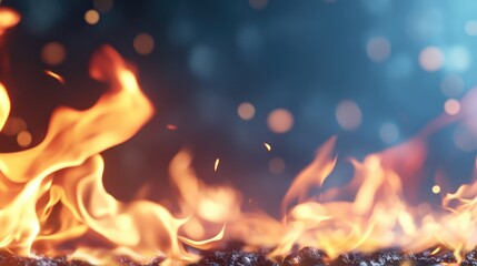 Wall Mural - abstract flames against a blurred background