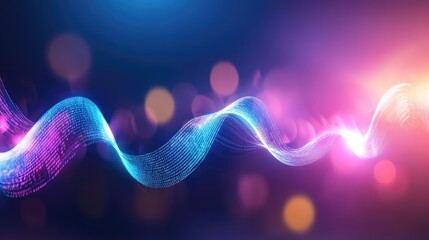 Wall Mural - abstract swirling lines of light in vibrant colors. bokeh effect