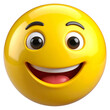© Jahangir - 3D Glossy Yellow Smiley Emoji with Reflection and Depth, isolated on transparent background PNG