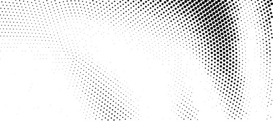 Wall Mural - Abstract wave lines halftone pattern. Black and white vector illustration	